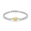 Citrine Yellow & Crystal Solitaire Bracelet - Yellow