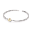 Citrine Yellow & Crystal Solitaire Bracelet - Yellow