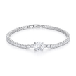 Citrine Yellow & Crystal Solitaire Bracelet - Clear
