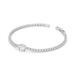 Citrine Yellow & Crystal Solitaire Bracelet - Clear