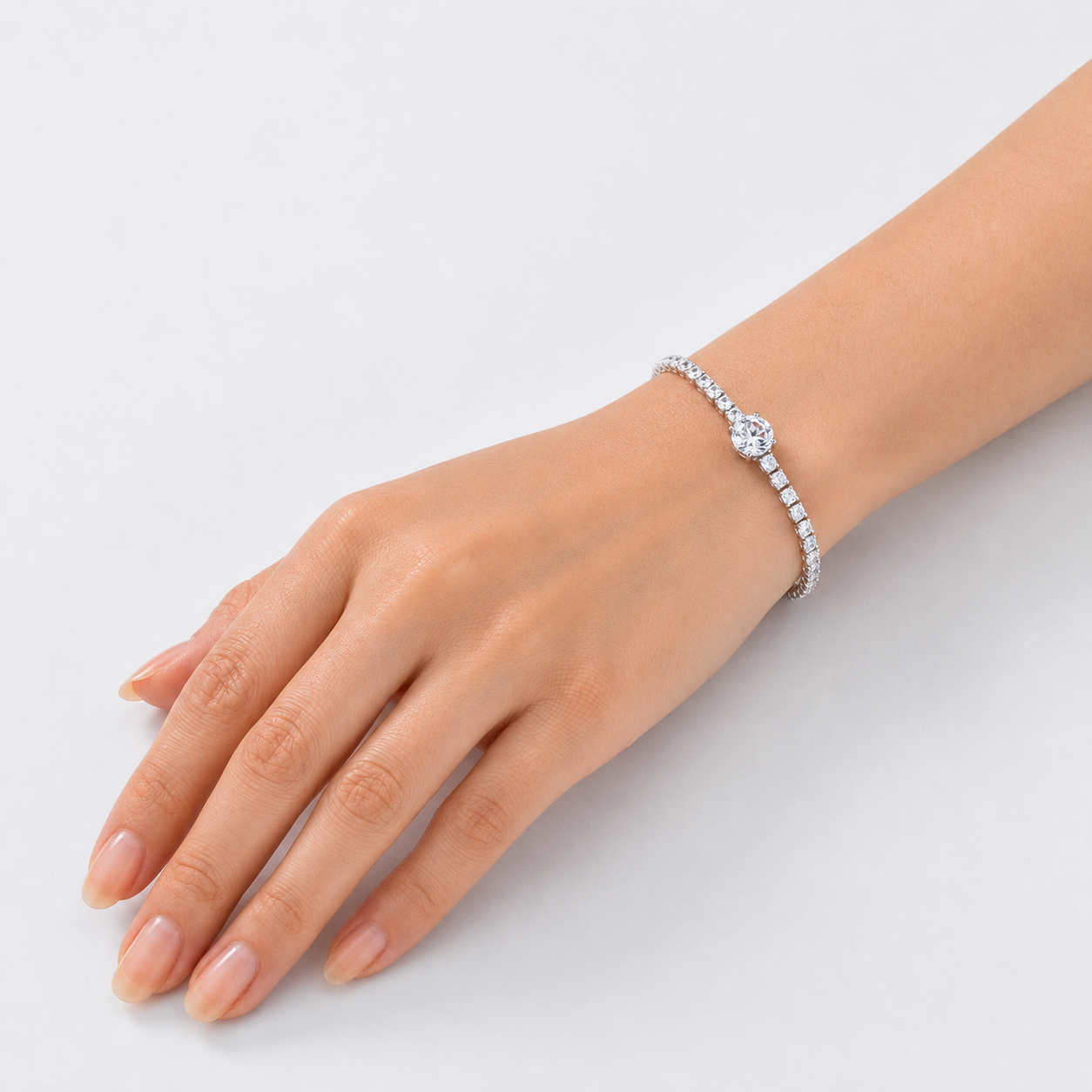 Citrine Yellow & Crystal Solitaire Bracelet - Clear