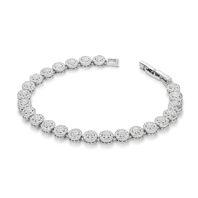 Crystal Cushion Halo Bracelet