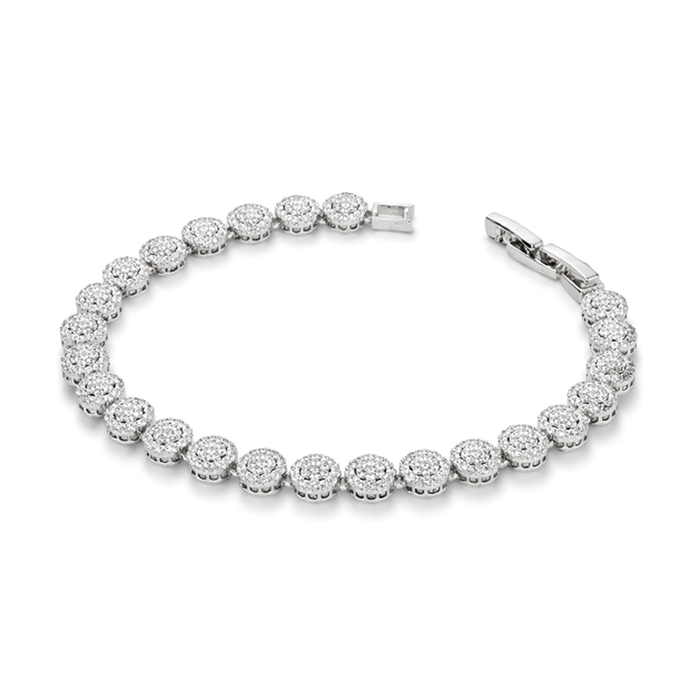 Crystal Cushion Halo Bracelet