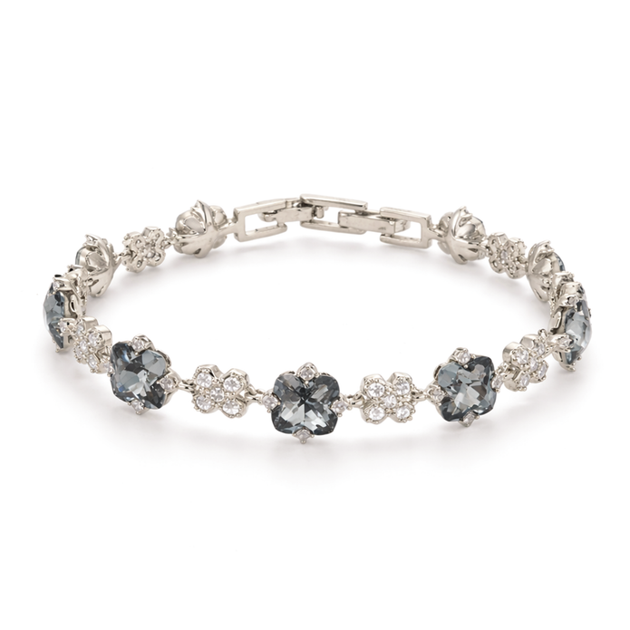 Smoky Quartz Floral Tennis Bracelet