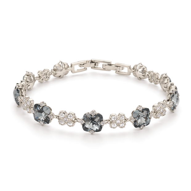 Smoky Quartz Floral Tennis Bracelet