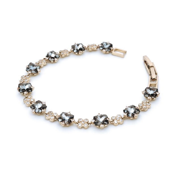 Smoky Quartz Floral Tennis Bracelet