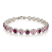 Ruby Pink Halo Tennis Bracelet