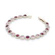 Ruby Pink Halo Tennis Bracelet
