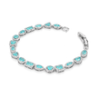 Aqua Blue & Crystal Cushion Tennis Bracelet - Aqua Blue