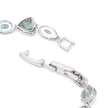 Aqua Blue & Crystal Cushion Tennis Bracelet - Aqua Blue