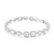 Aqua Blue & Crystal Cushion Tennis Bracelet - Clear