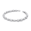 Aqua Blue & Crystal Cushion Tennis Bracelet - Clear