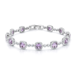 Lavender Cushion Halo Tennis Bracelet