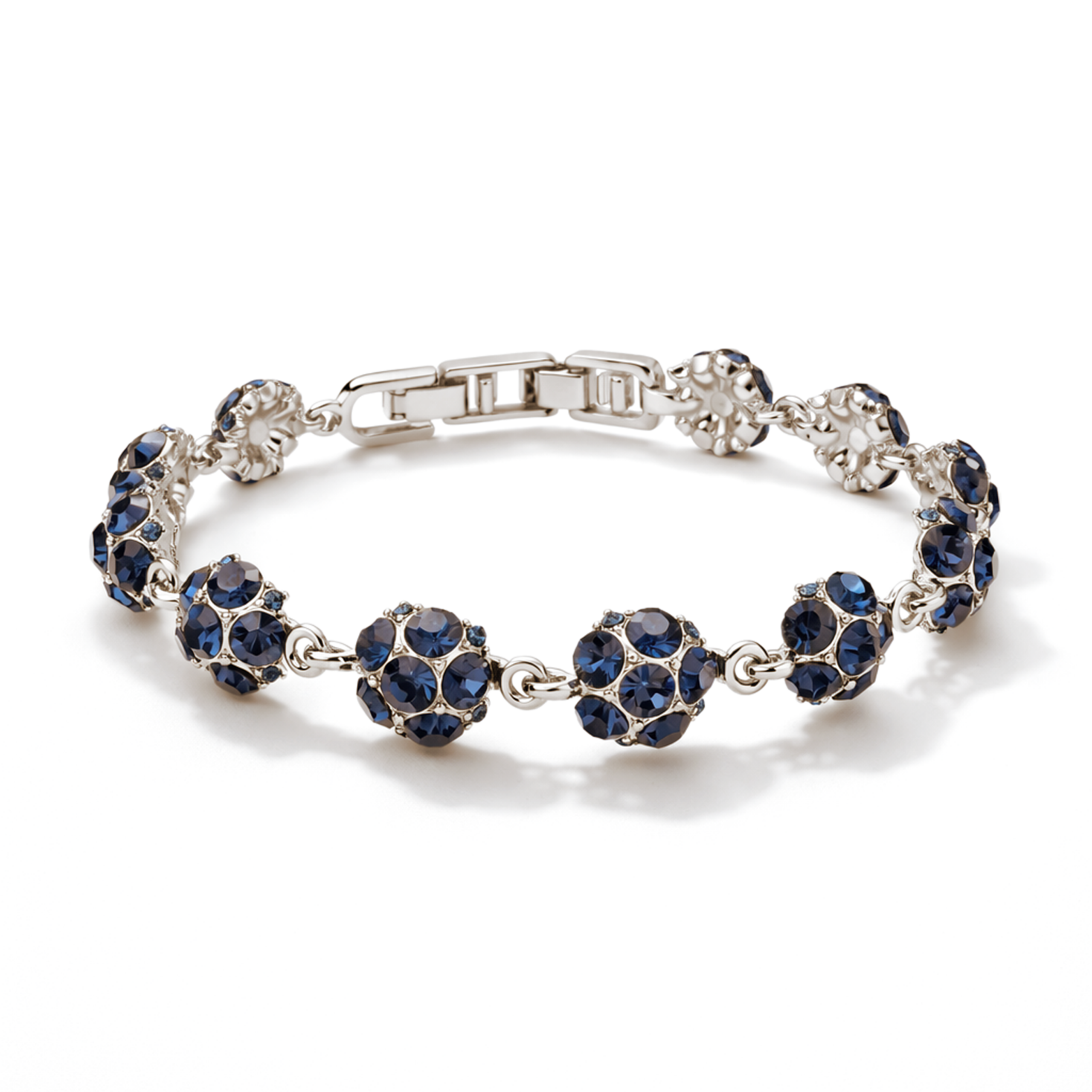 Navy Blue Pavé Sphere Tennis Bracelet
