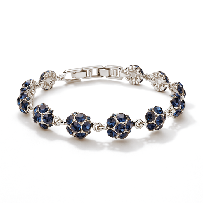 Navy Blue Pavé Sphere Tennis Bracelet
