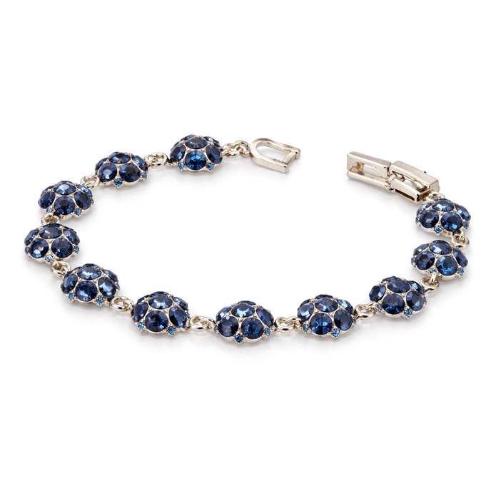 Navy Blue Pavé Sphere Tennis Bracelet