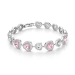 Rose Pink & Lavender Halo Tennis Bracelet - Rose pink