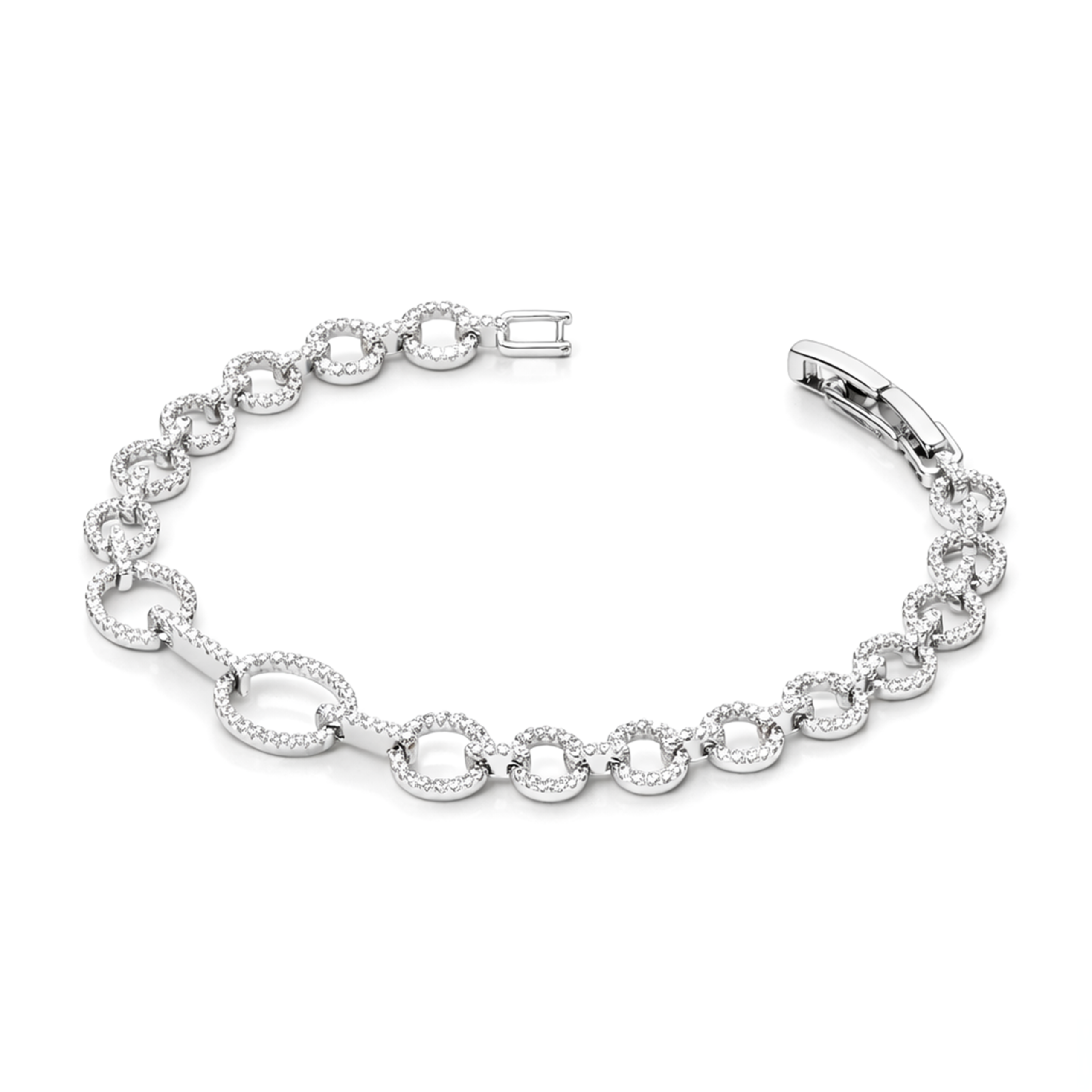 Crystal Open-Link Tennis Bracelet