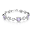 Rose Pink & Lavender Halo Tennis Bracelet - Lavender
