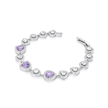 Rose Pink & Lavender Halo Tennis Bracelet - Lavender
