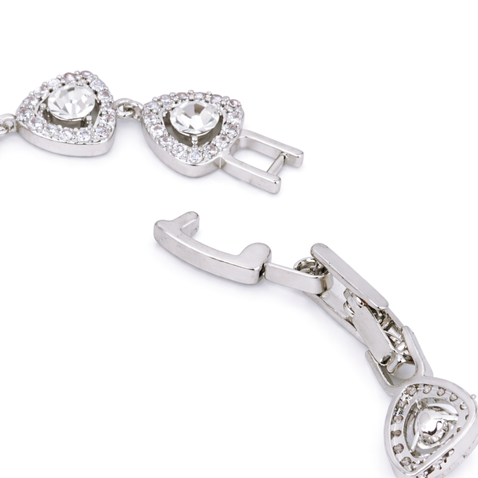 Rose Pink & Lavender Halo Tennis Bracelet - Lavender