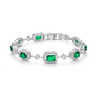 Emerald Green Emerald-Cut Tennis Bracelet
