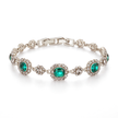 Emerald Green Halo Tennis Bracelet