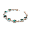 Emerald Green Halo Tennis Bracelet