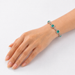 Emerald Green Halo Tennis Bracelet