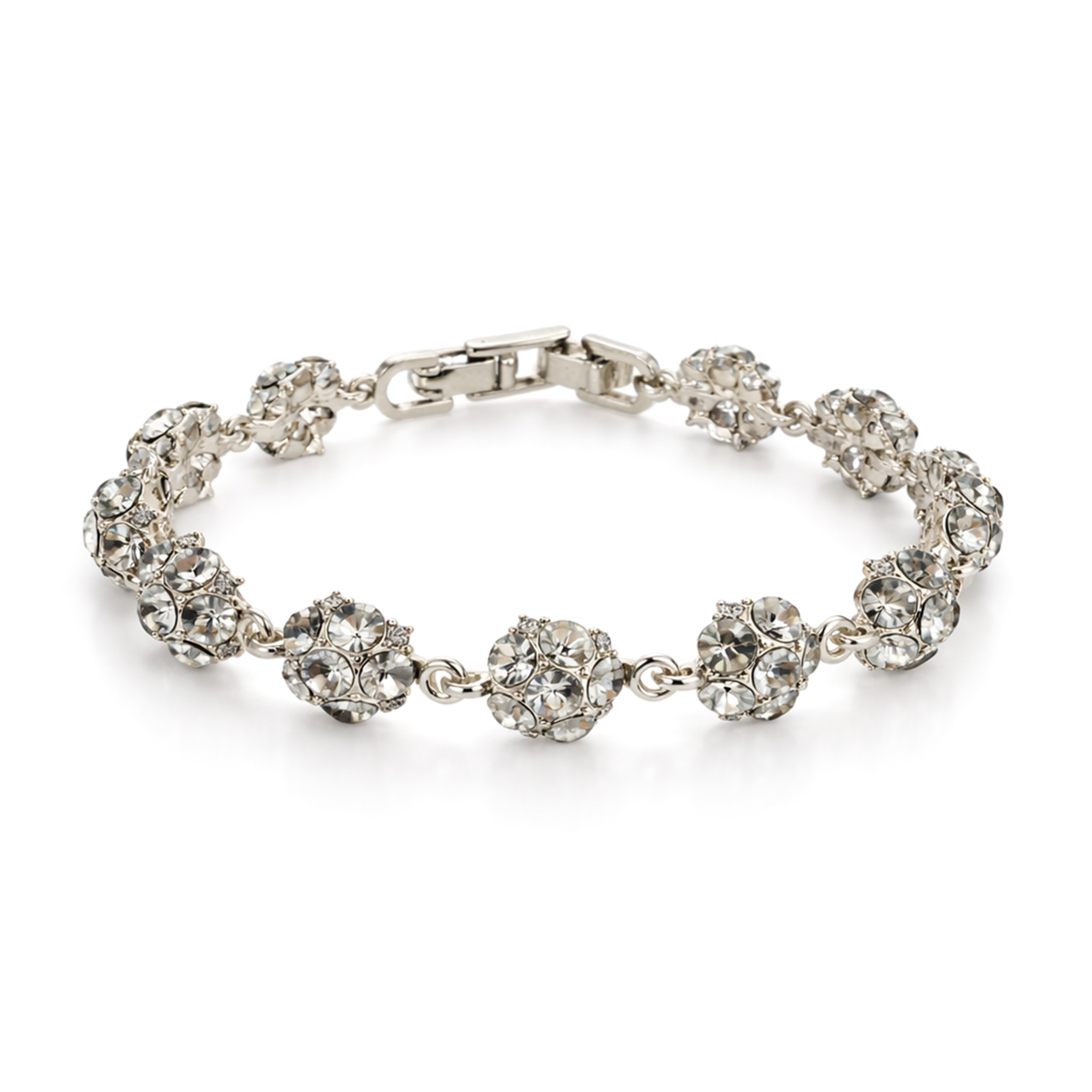Crystal Round Halo Tennis Bracelet