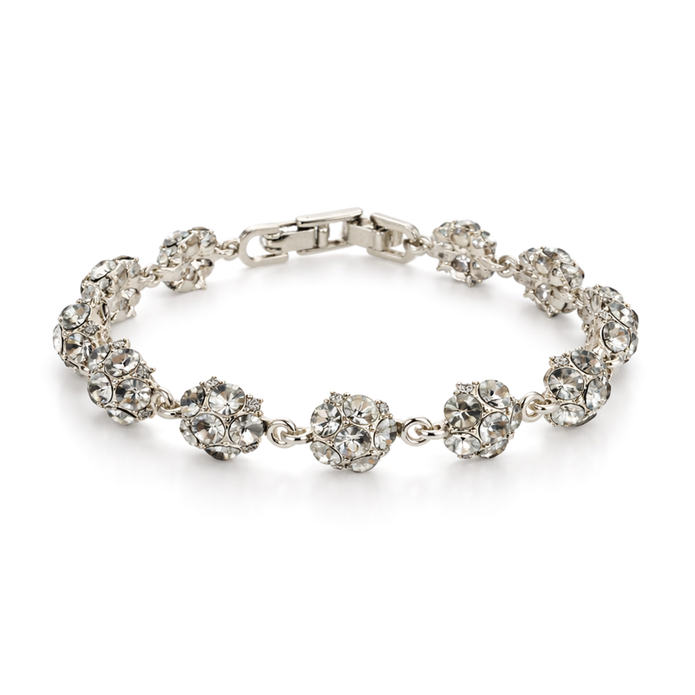 Crystal Round Halo Tennis Bracelet