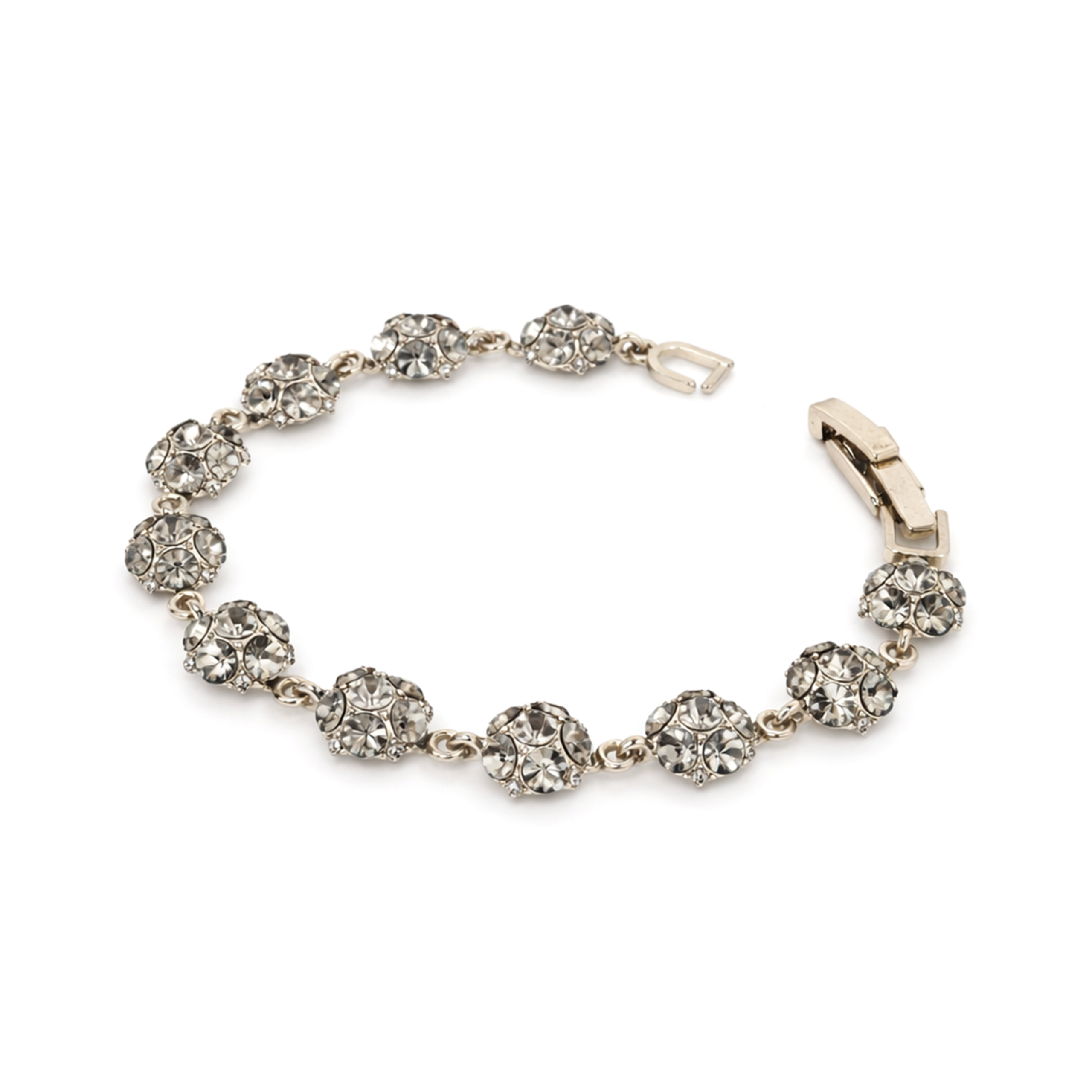 Crystal Round Halo Tennis Bracelet