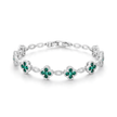 Crystal Floral Cluster Tennis Bracelet