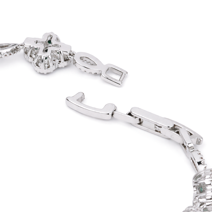Crystal Floral Cluster Tennis Bracelet
