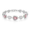 Rose Pink & Lavender Halo Tennis Bracelet - Rose pink