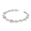 Rose Pink & Lavender Halo Tennis Bracelet - Rose pink
