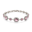 Peach Oval Halo Tennis Bracelet
