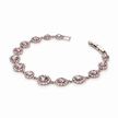 Peach Oval Halo Tennis Bracelet