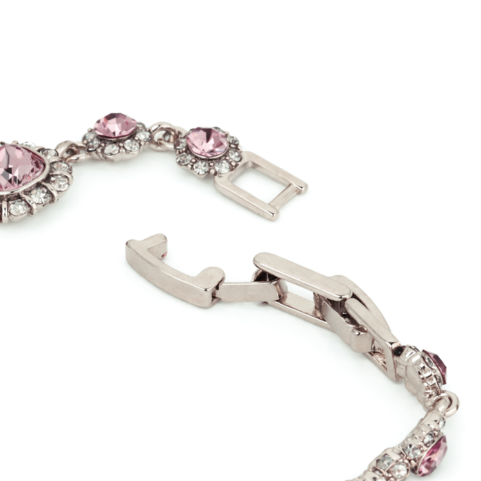 Peach Oval Halo Tennis Bracelet