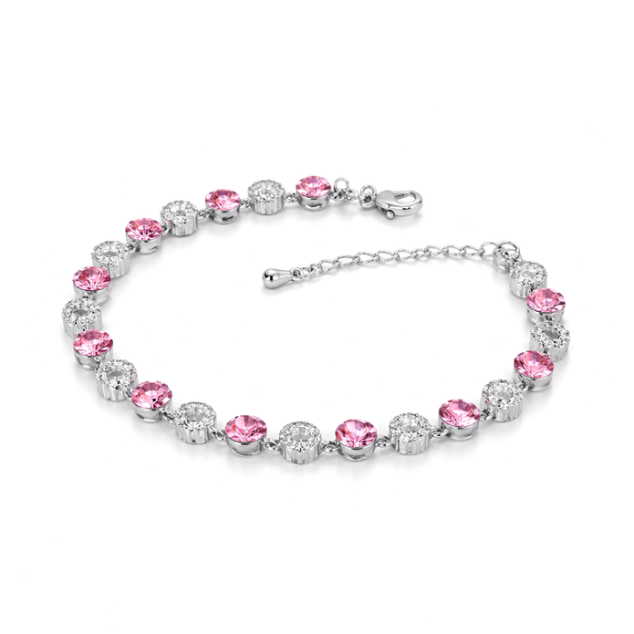 Halo Tennis Bracelet — Four Crystal Colourways - Silver