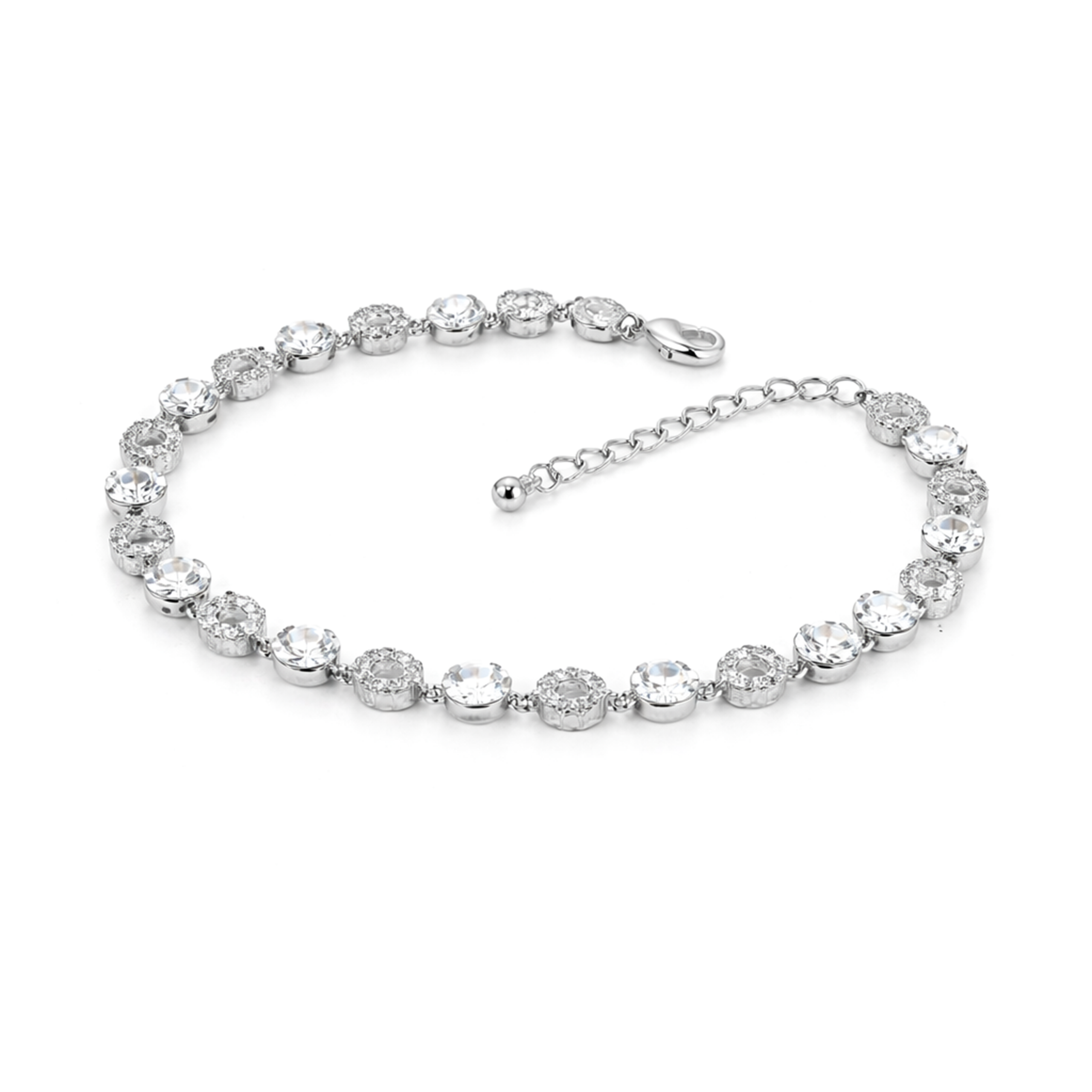 Halo Tennis Bracelet — Four Crystal Colourways - Clear