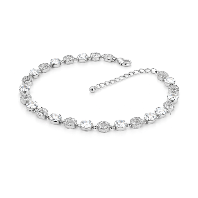 Halo Tennis Bracelet — Four Crystal Colourways - Clear