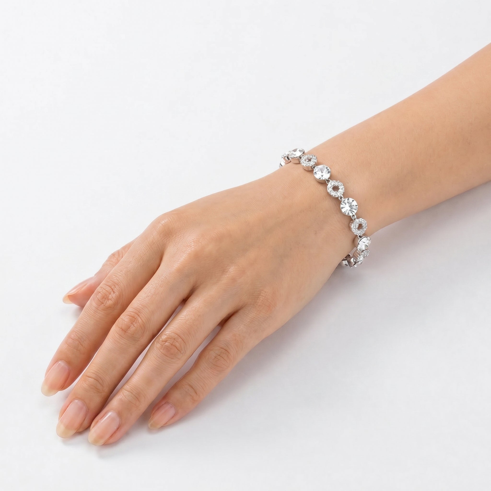 Halo Tennis Bracelet — Four Crystal Colourways - Clear