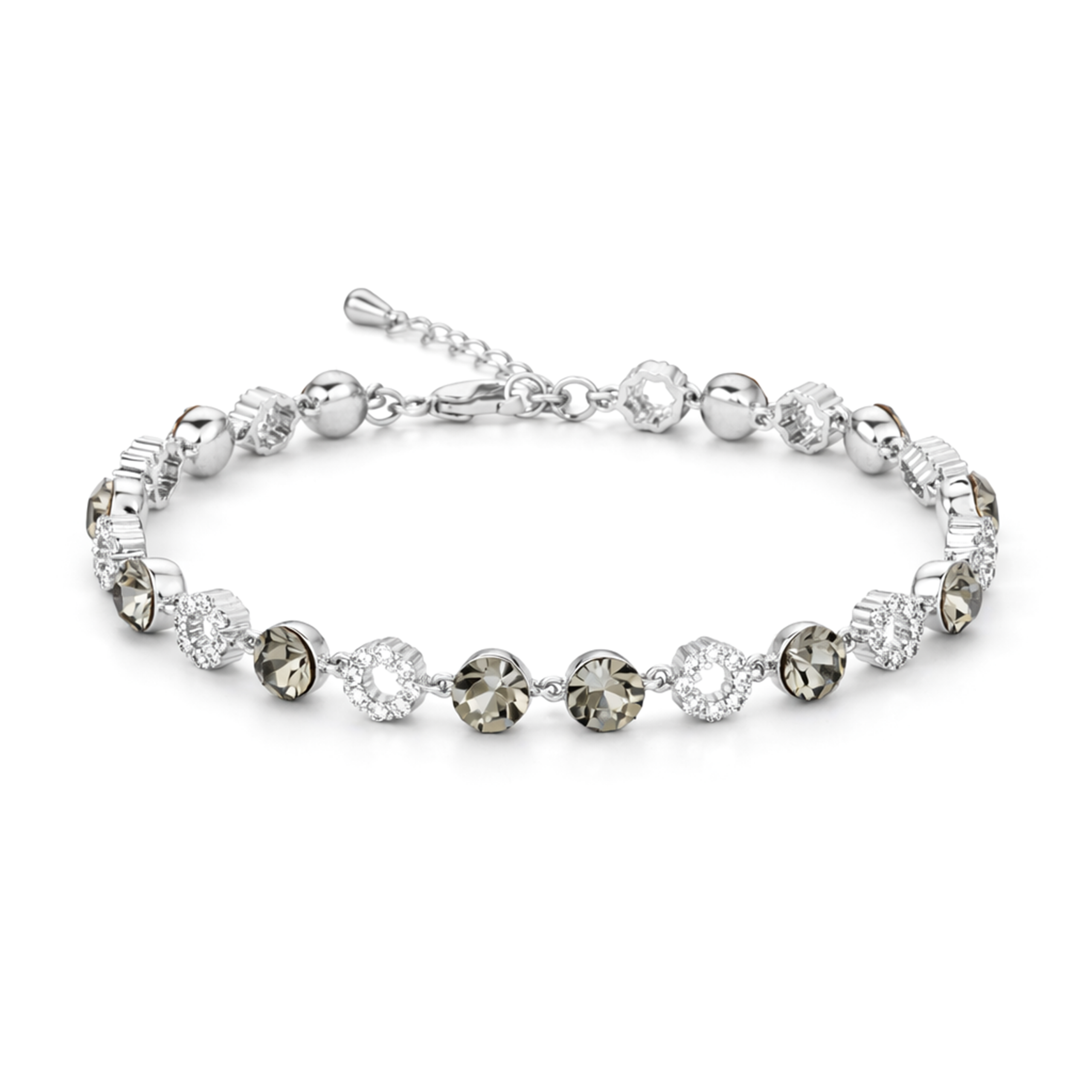 Halo Tennis Bracelet — Four Crystal Colourways - Rose pink