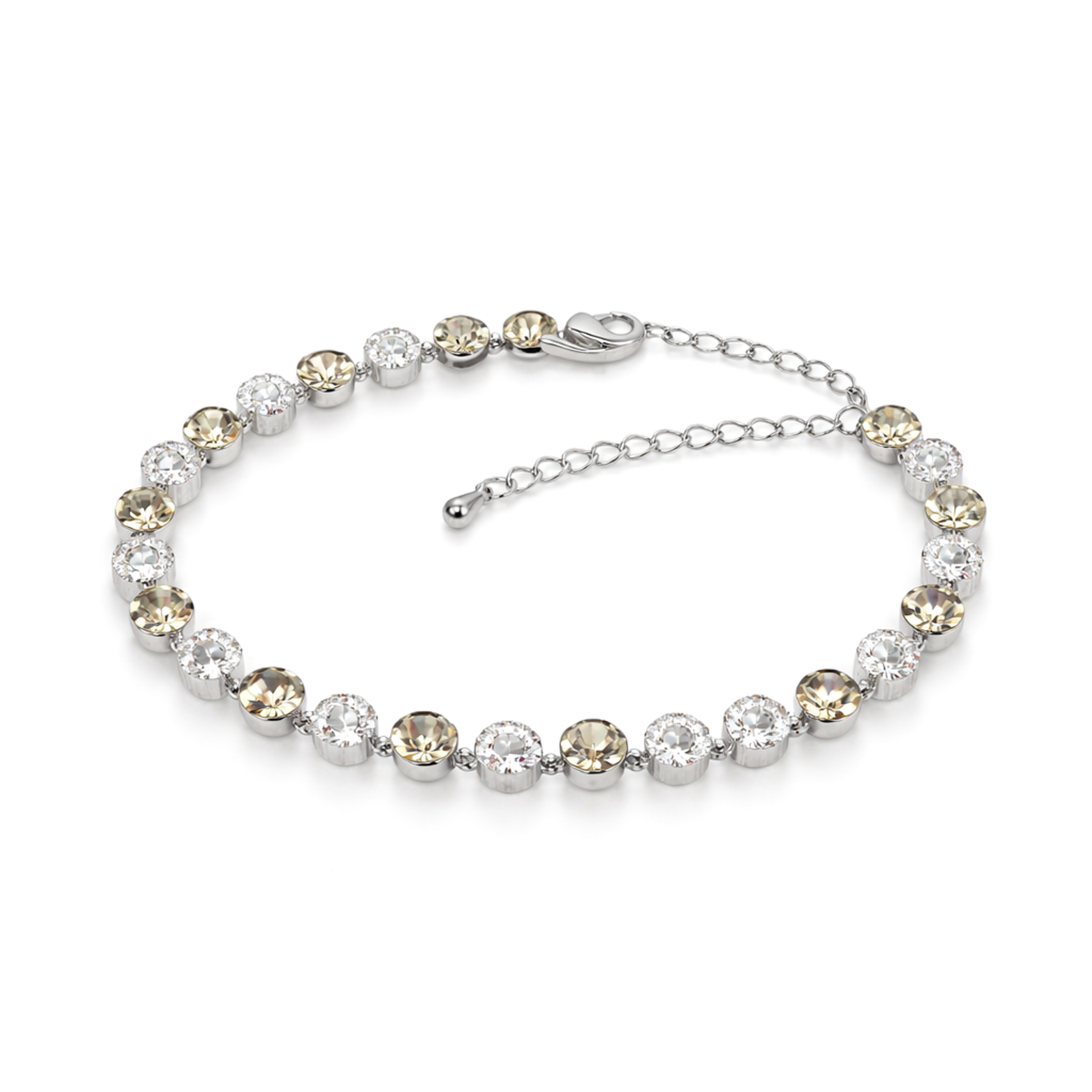 Halo Tennis Bracelet — Four Crystal Colourways - Rose pink