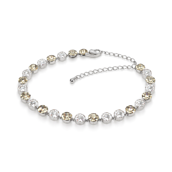 Halo Tennis Bracelet — Four Crystal Colourways - Rose pink
