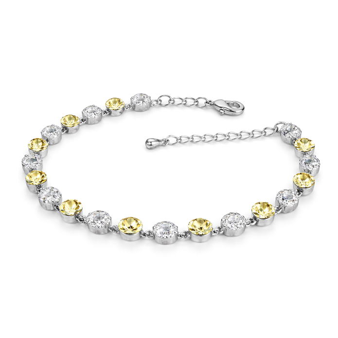 Halo Tennis Bracelet — Four Crystal Colourways - Citrine