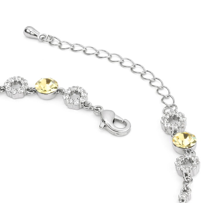 Halo Tennis Bracelet — Four Crystal Colourways - Citrine
