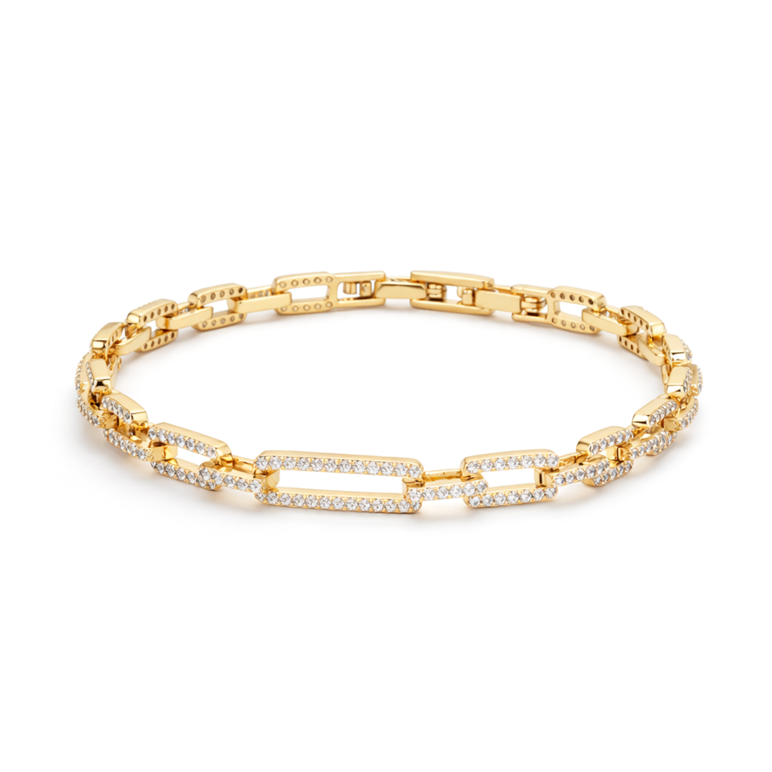 Gold-Tone Paperclip Chain Bracelet