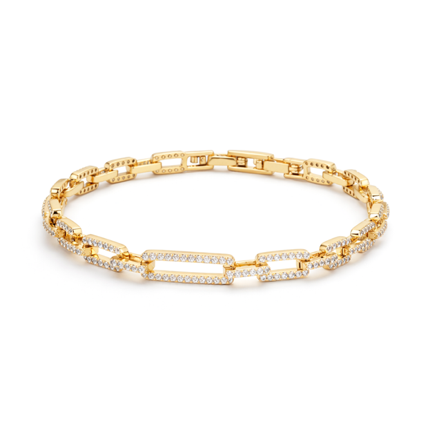 Gold-Tone Paperclip Chain Bracelet